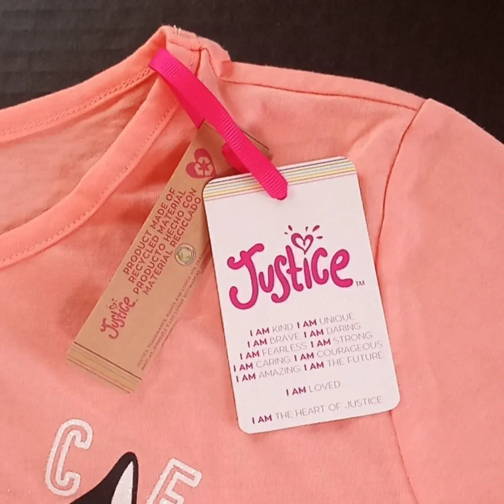 Justice Girls Tie Front T Shirt Size L